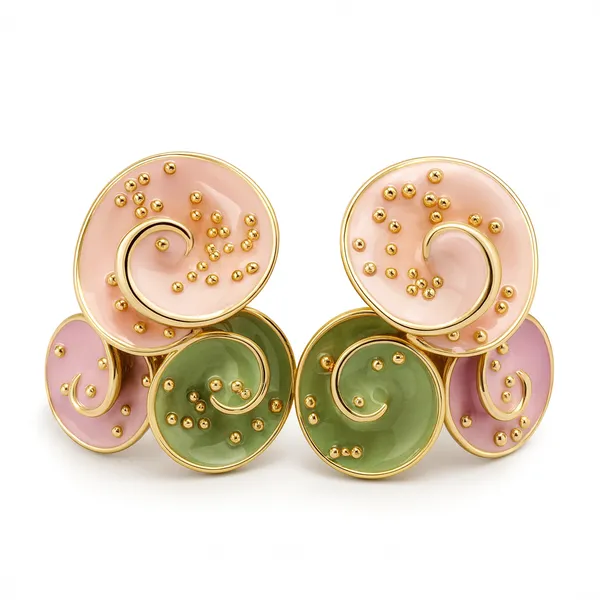 Candy_Swirls_Pendant_With_Earring_set__For_Women