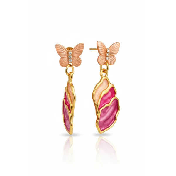 Pink_Hand_Painted_Papillon_Earring_For_Women