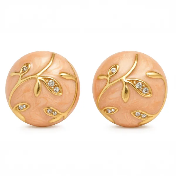 Peach_Blossom_Charm_Pendant_With_Earring_set__For_Women