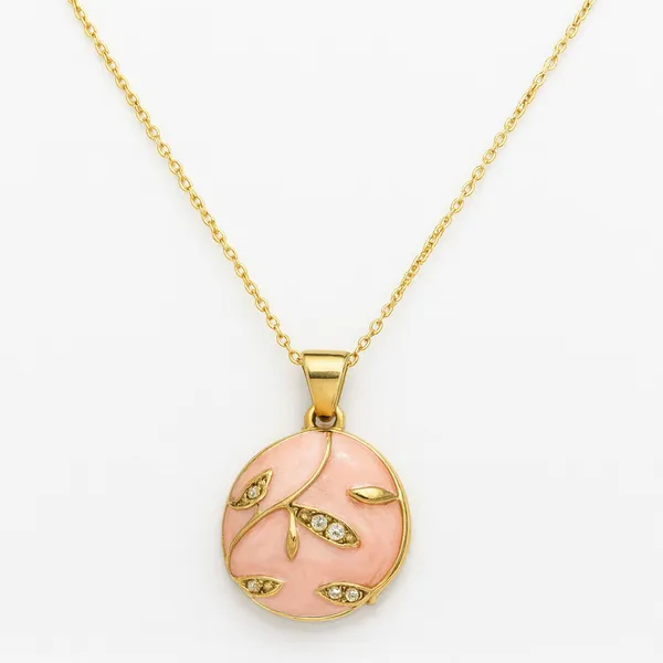 Peach_Blossom_Charm_Pendant_With_Earring_set__For_Women