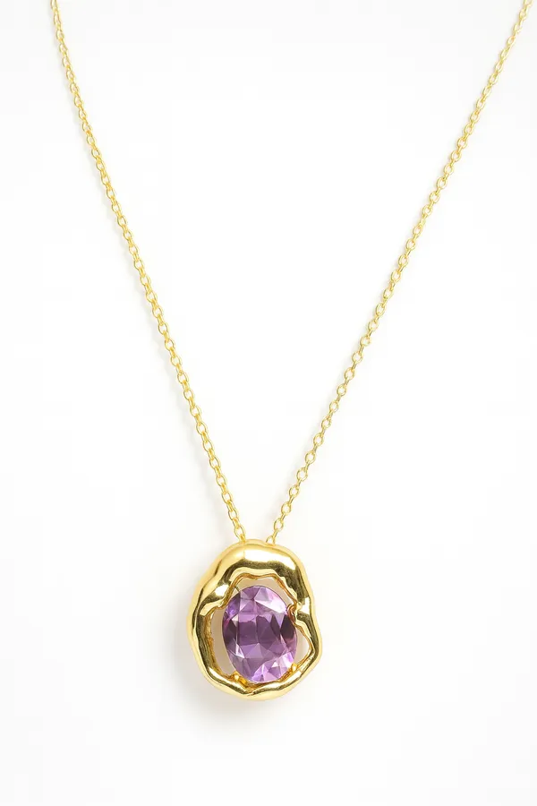 Aurum_Amethyst_Stainless_Steel_Pendant_With_Earring_set__|_For_Women