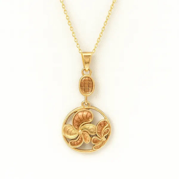 Golden_Party_Swirl_Hand_Painted_Pendant_With_Earring_set__For_Women