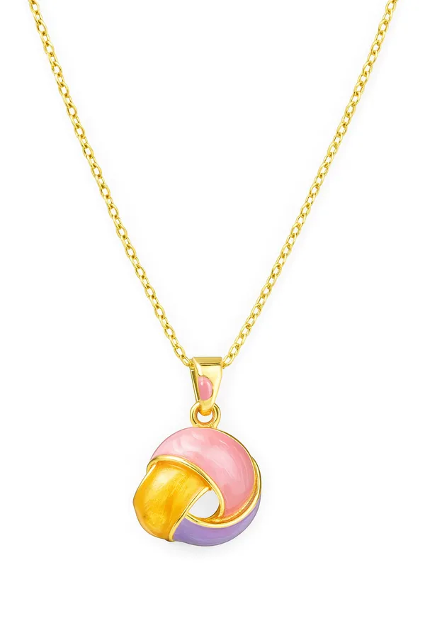 Gold_Radiant_Trio_Prism_Pendant_With_Earring_set__For_Women