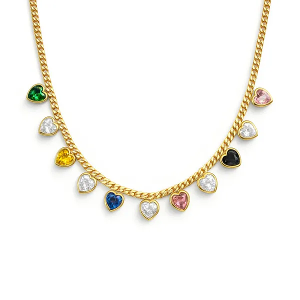 Heartbeats_in_Color_Pendant_With_Chain_For_Women