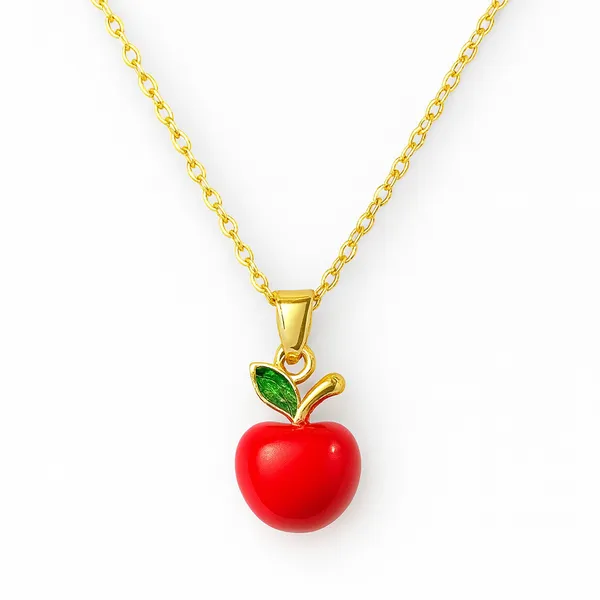 Golden_Apple_Pendant_With_Chain_For_Women