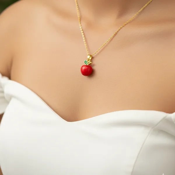 Golden_Apple_Pendant_With_Chain_For_Women