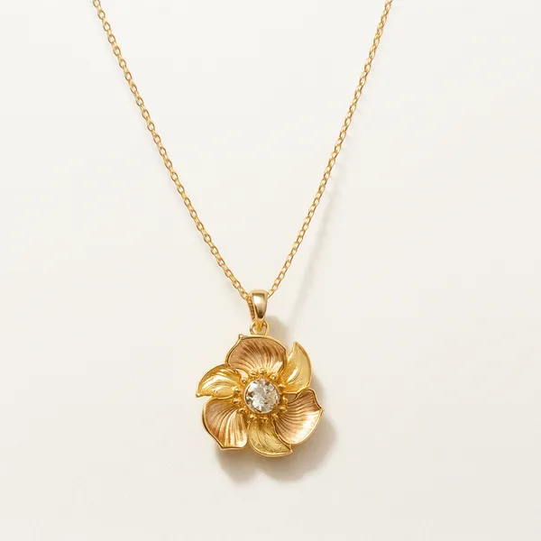 Golden_Round_Dazzle_Petal_Pendant_With_Earring_set__For_Women