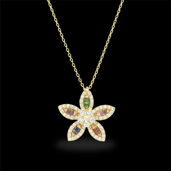 Golden_Starlit_Mystique_Pendant_With_Earring_set__For_Women