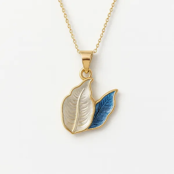 Blue_Breeze_Leaf_Pendant_With_Earring_set__For_Women
