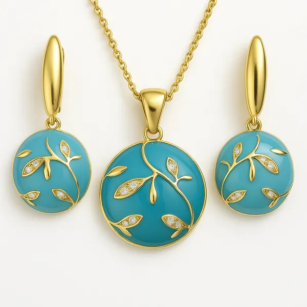 Blue_Azure_Horizon_Charm_Pendant_With_Earring_set__For_Women