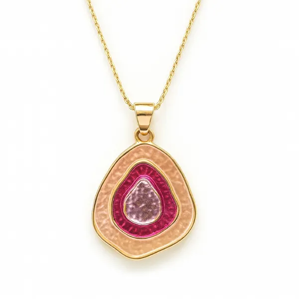 Dark_Pink_Party_Pebble_Pendant_With_Earring_set__For_Women
