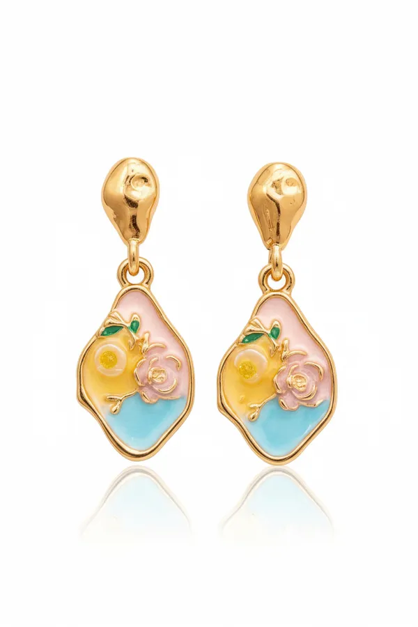 Gold_Hand_Painted_Pastelia_Earring_For_Women