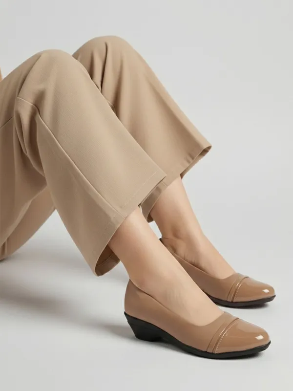 Beige_Synthetic_Leather_Wedges_For_Women