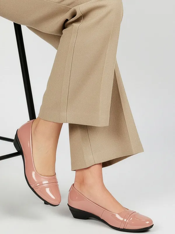 Peach_Patent_Leather_Casual_Wedges_Bellies_For_Women