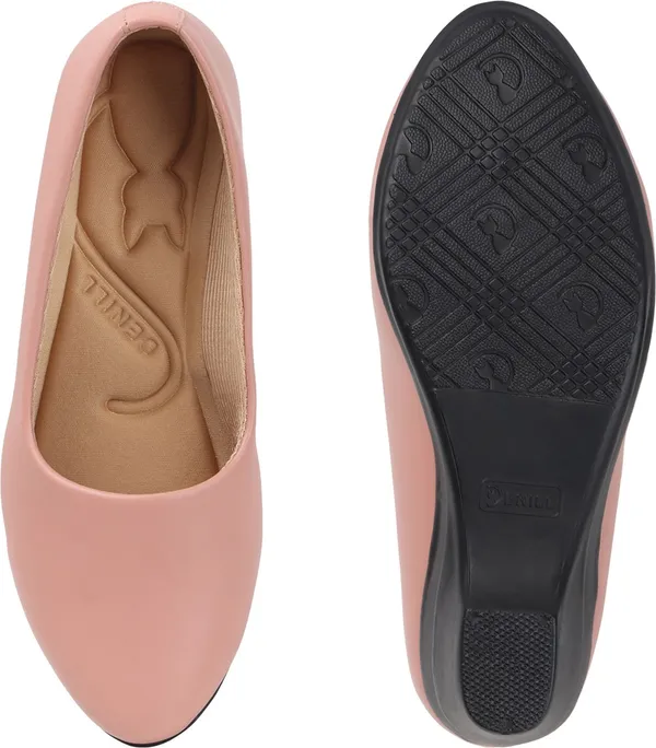 Peach_Synthetic_Leather_Casual_Slip_On_Bellies_For_Women
