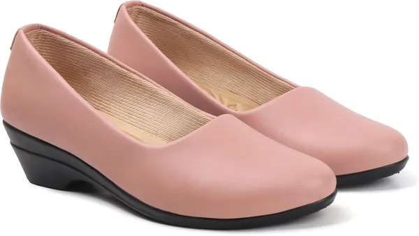 Peach_Synthetic_Leather_Casual_Slip_On_Bellies_For_Women