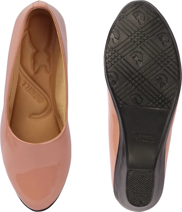 Peach_Synthetic_Leather_Casual_Bellies_For_Women