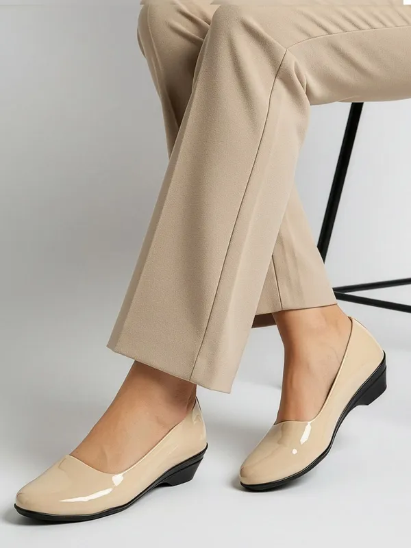 Cream_Synthetic_Leather_Casual_Bellies_For_Women