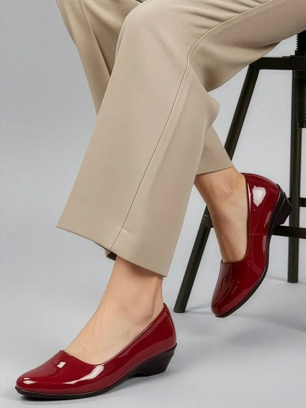 Red_Synthetic_Leather_Casual_Bellies_For_Women