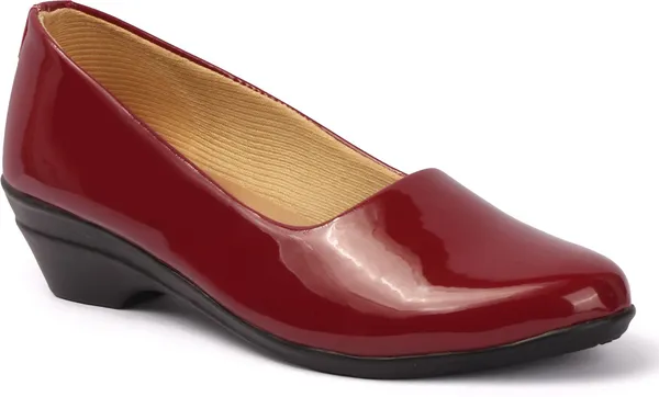 Red_Synthetic_Leather_Casual_Bellies_For_Women