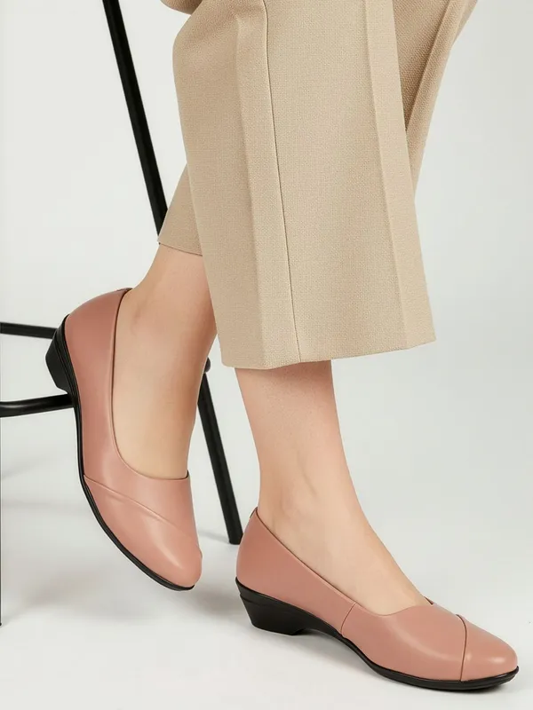Pink_Synthetic_Leather_Wedges_For_Women