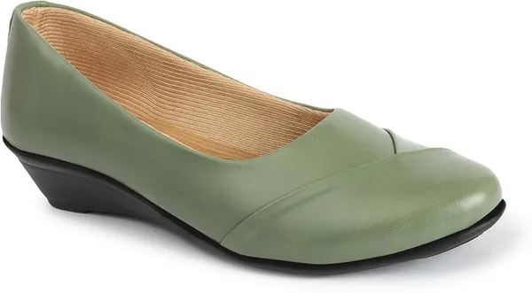 Olive_Synthetic_Leather_Casual_Slip_On_Bellies_For_Women