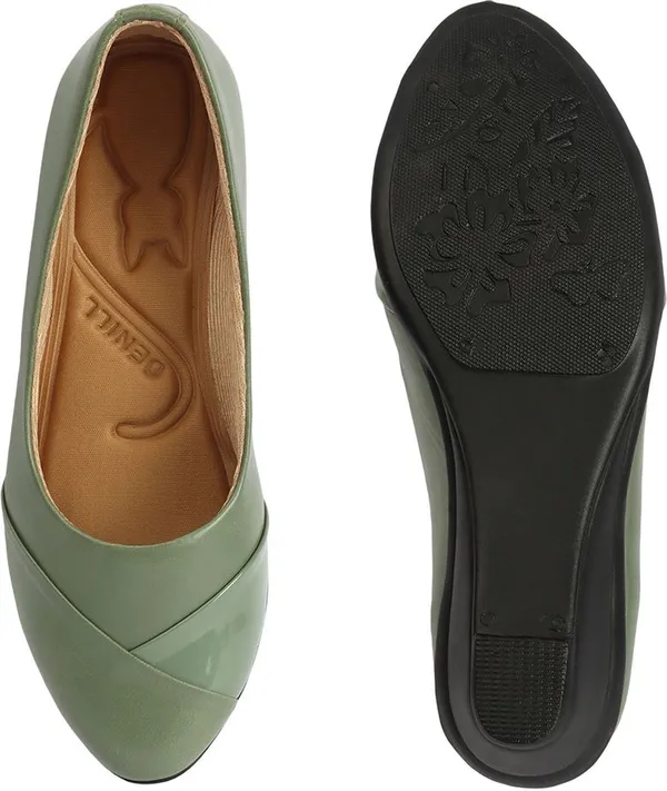Olive_Synthetic_Leather_Casual_Slip_On_Bellies_For_Women