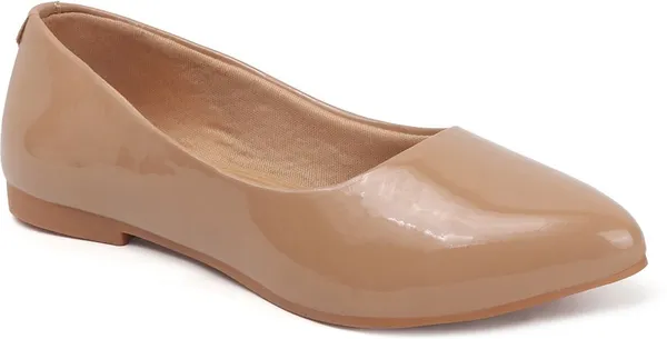 Beige_Synthetic_Leather_Casual_Slip_On_Bellies_For_Women