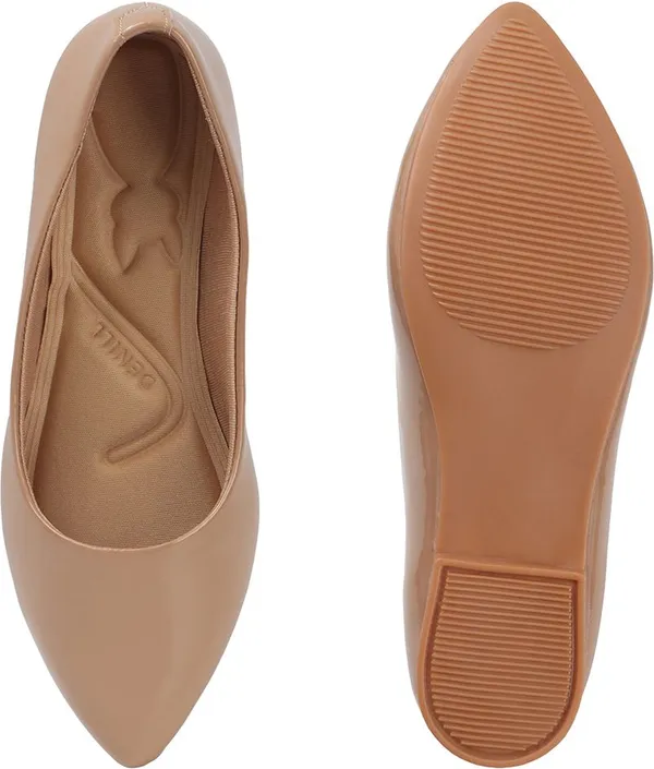 Beige_Synthetic_Leather_Casual_Slip_On_Bellies_For_Women