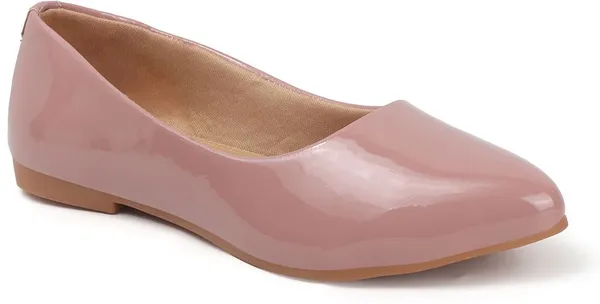 Peach_Synthetic_Leather_Casual_Slip_On_Bellies_For_Women