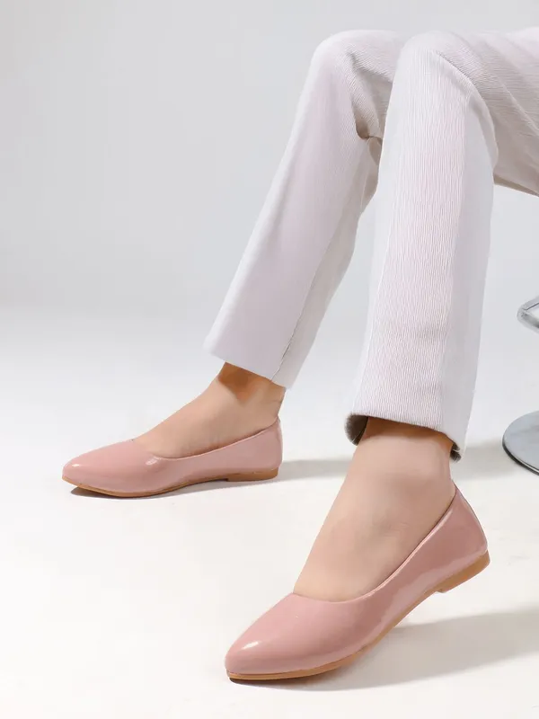 Peach_Synthetic_Leather_Casual_Slip_On_Bellies_For_Women