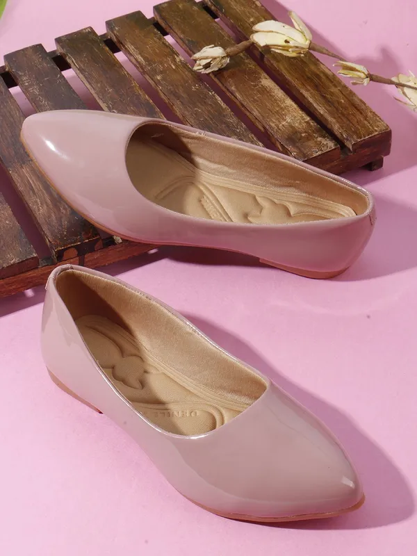 Peach_Synthetic_Leather_Casual_Slip_On_Bellies_For_Women