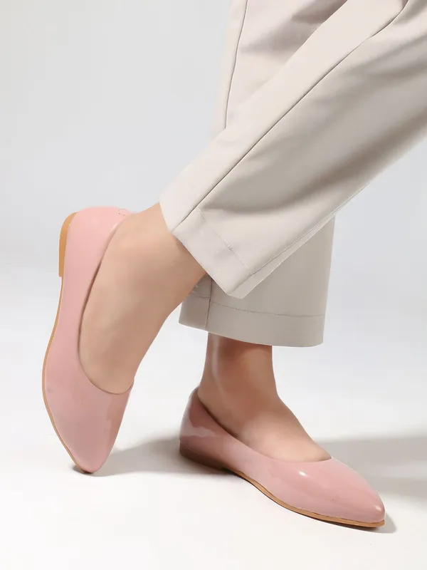 Peach_Synthetic_Leather_Casual_Slip_On_Bellies_For_Women