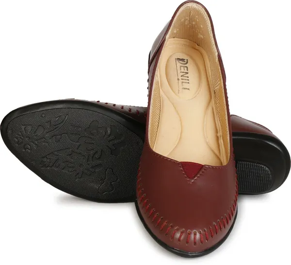 Maroon_Synthetic_Casual_Bellies_For_Women
