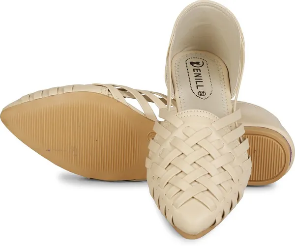 Cream_Synthetic_Casual_Bellies_For_Women