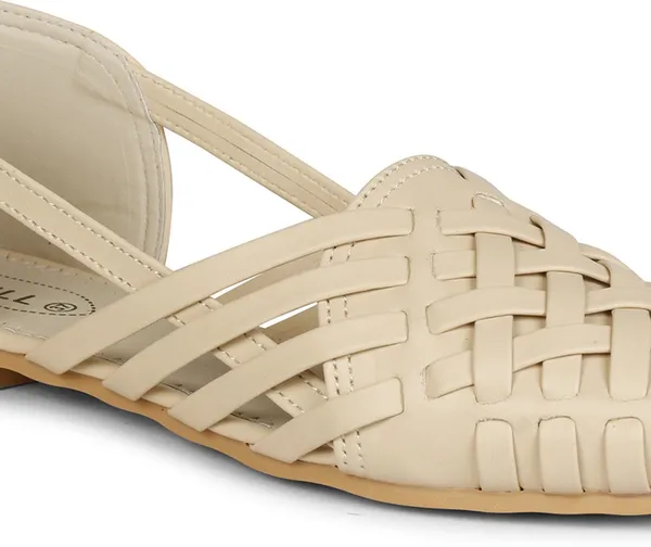 Cream_Synthetic_Casual_Bellies_For_Women