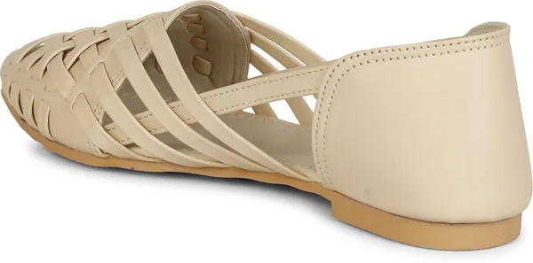 Cream_Synthetic_Casual_Bellies_For_Women