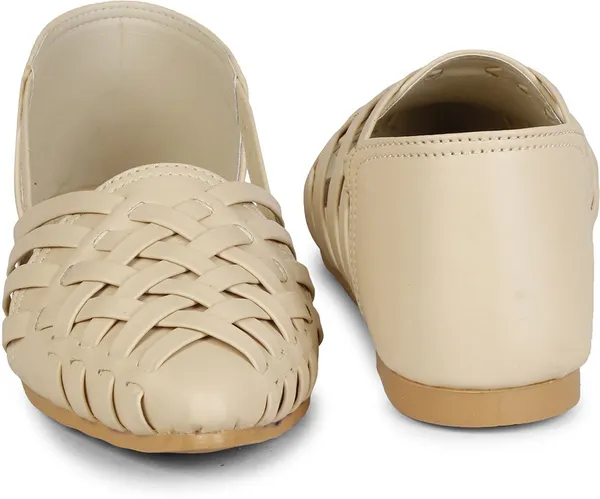 Cream_Synthetic_Casual_Bellies_For_Women