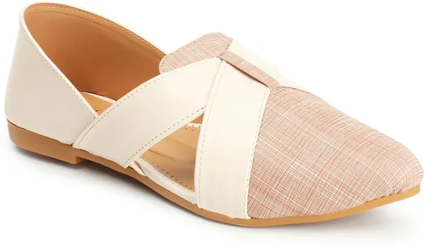 Peach_Synthetic_Leather_Casual_Bellies_For_Women