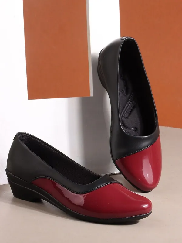 Maroon_Synthetic_Leather_Casual_Slip_On_Bellies_For_Women