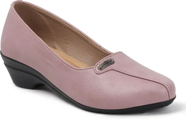 Peach_Synthetic_Leather_Casual_Slip_On_Bellies_For_Women