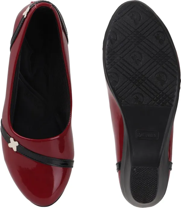 Maroon_Patent_Leather_Casual_Slip_On_Bellies_For_Women