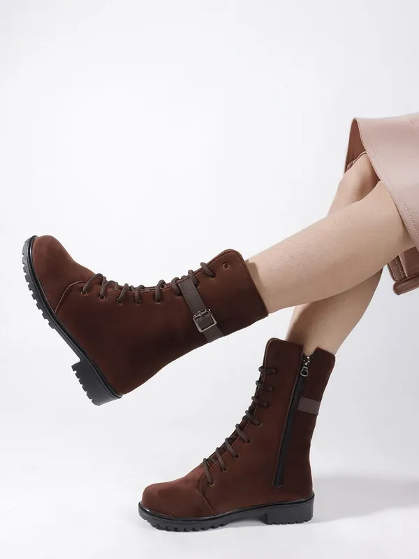 Brown_Suede_Casual_Wedges_Boots_For_Women