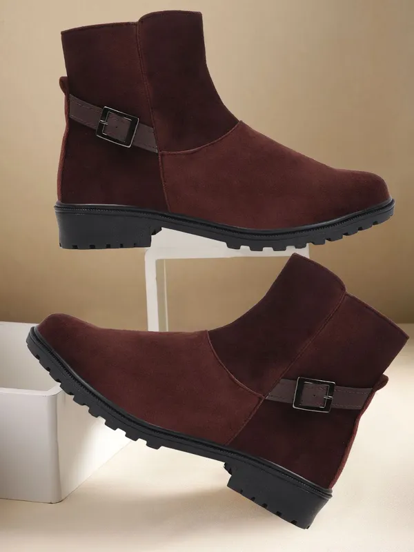 Brown_Suede_Casual_Wedges_Boots_For_Women