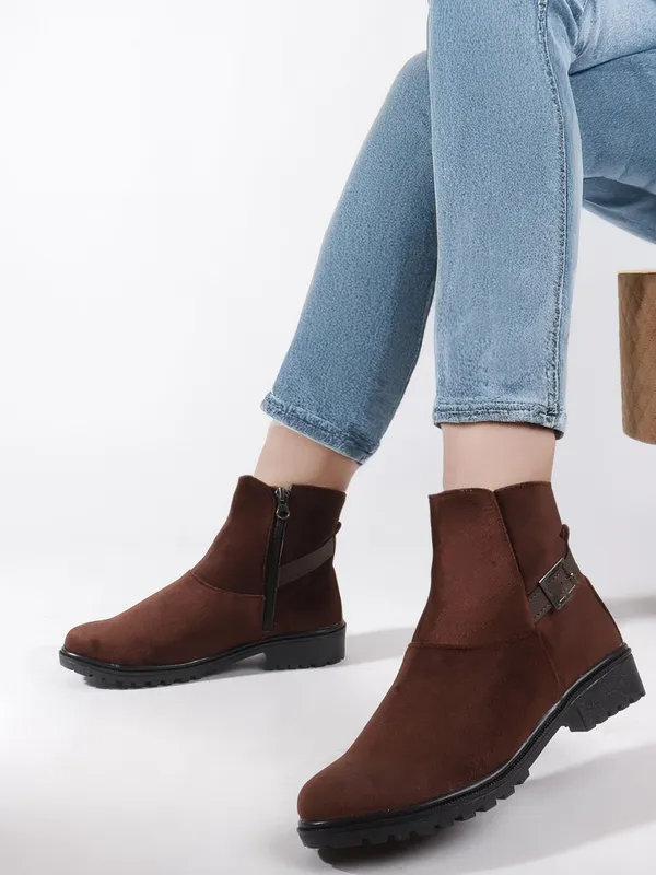 Brown_Suede_Casual_Wedges_Boots_For_Women