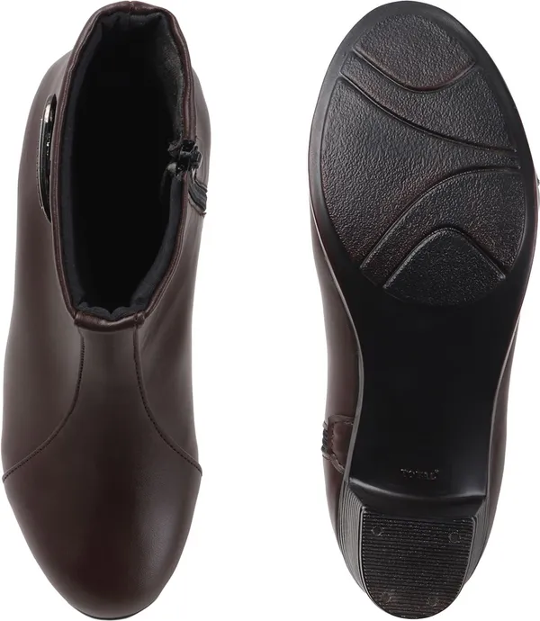 Brown_Synthetic_Leather_Casual_Slip_On_Boots_For_Women