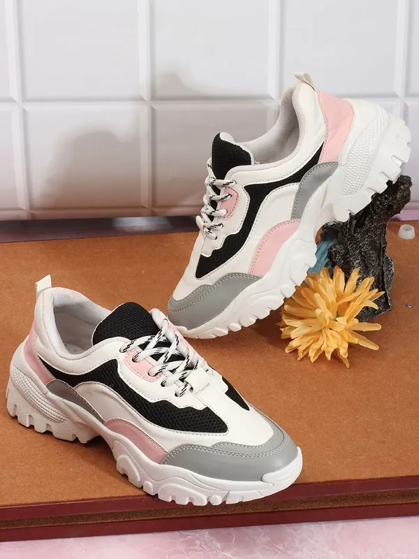 White_Synthetic_Leather_Sports_For_Women