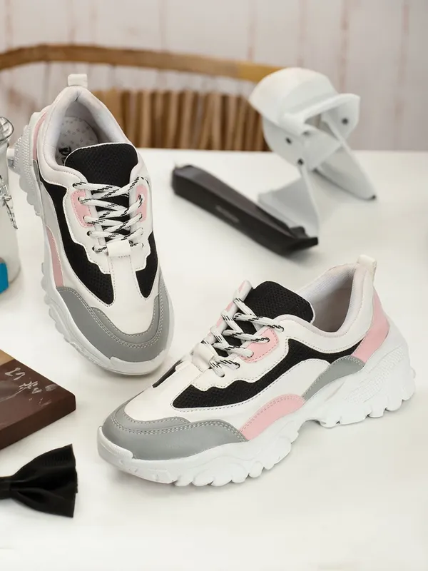 White_Synthetic_Leather_Sports_For_Women
