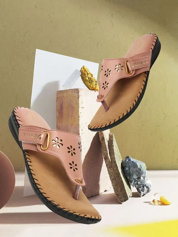 Pink_Synthetic_Flats_For_Women