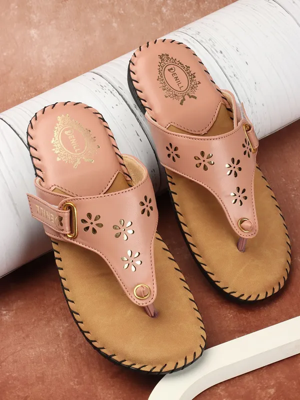 Pink_Synthetic_Flats_For_Women